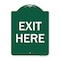 Signmission Designer Series Parking Lot Exit Here, Green & White Aluminum Sign, 24" L, 18" H, GW-1824-23424 A-DES-GW-1824-23424 - alternate 1